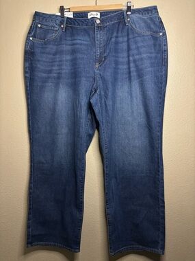 NWT Seven7 Jeans Women’s Size 22W Dark Wash High Rise Loose Straight Leg Denim